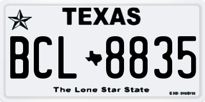 TX license plate BCL8835