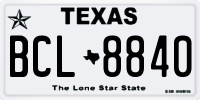 TX license plate BCL8840