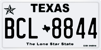 TX license plate BCL8844