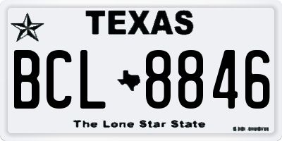 TX license plate BCL8846