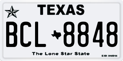 TX license plate BCL8848