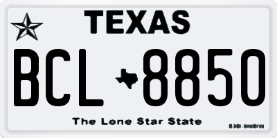 TX license plate BCL8850
