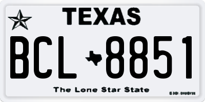 TX license plate BCL8851
