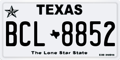 TX license plate BCL8852