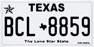 TX license plate BCL8859