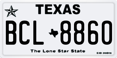 TX license plate BCL8860