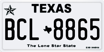 TX license plate BCL8865