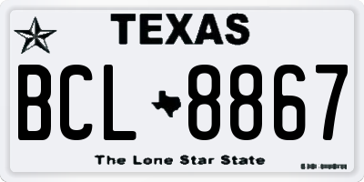 TX license plate BCL8867