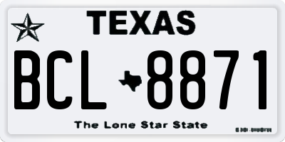 TX license plate BCL8871