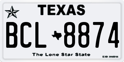 TX license plate BCL8874