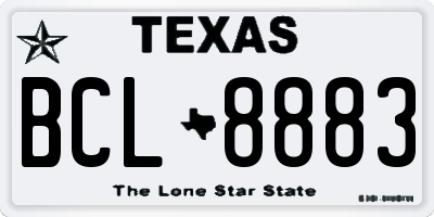 TX license plate BCL8883