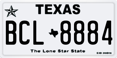 TX license plate BCL8884