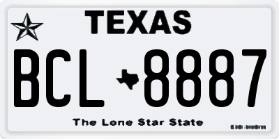 TX license plate BCL8887