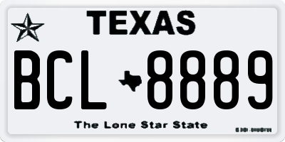 TX license plate BCL8889