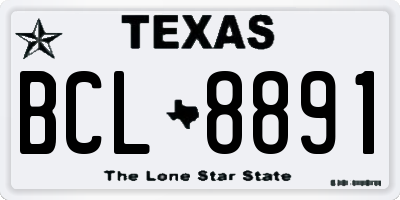 TX license plate BCL8891
