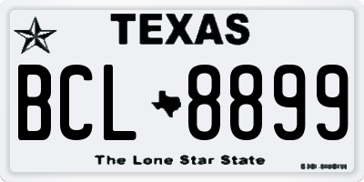 TX license plate BCL8899