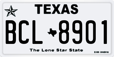TX license plate BCL8901