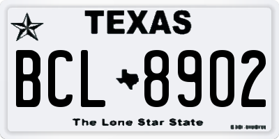 TX license plate BCL8902