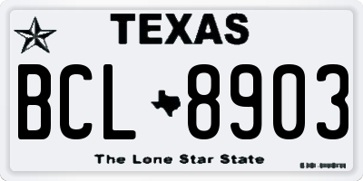 TX license plate BCL8903