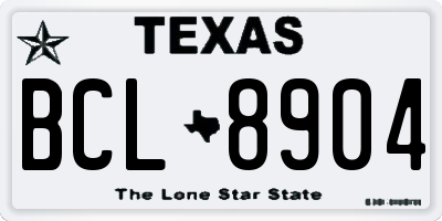 TX license plate BCL8904