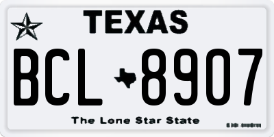 TX license plate BCL8907