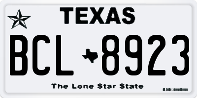 TX license plate BCL8923