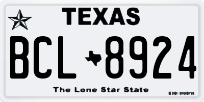 TX license plate BCL8924