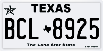 TX license plate BCL8925
