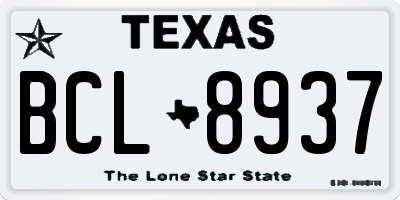 TX license plate BCL8937