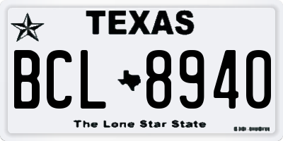TX license plate BCL8940