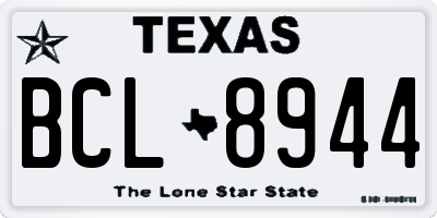 TX license plate BCL8944
