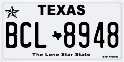 TX license plate BCL8948