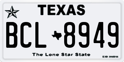 TX license plate BCL8949