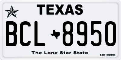 TX license plate BCL8950