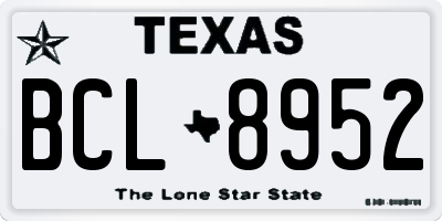 TX license plate BCL8952