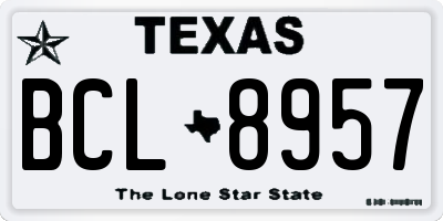 TX license plate BCL8957