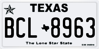 TX license plate BCL8963
