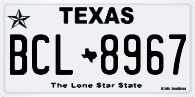 TX license plate BCL8967