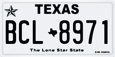 TX license plate BCL8971