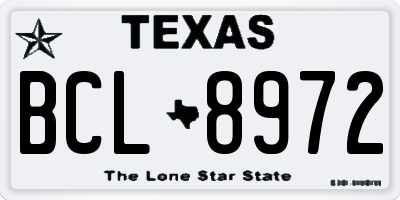 TX license plate BCL8972