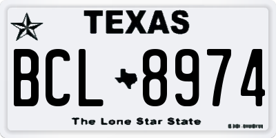 TX license plate BCL8974