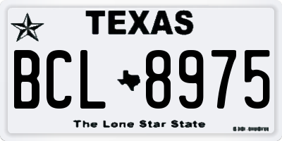 TX license plate BCL8975