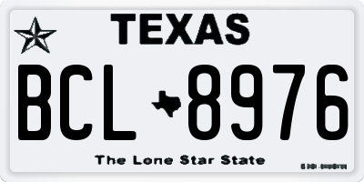 TX license plate BCL8976