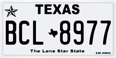 TX license plate BCL8977
