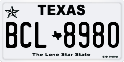 TX license plate BCL8980