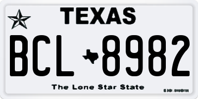 TX license plate BCL8982