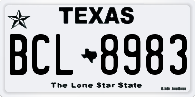 TX license plate BCL8983
