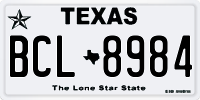 TX license plate BCL8984