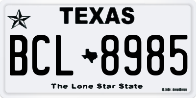 TX license plate BCL8985
