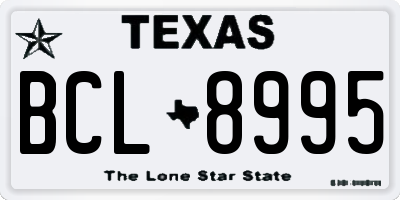 TX license plate BCL8995